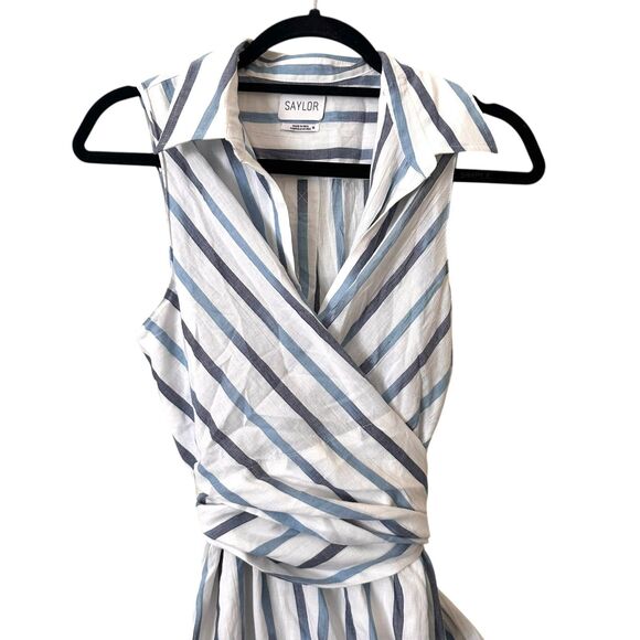 SAYLOR Lisa Ikat Cotton Striped Midi Dress NWT‎ Medium - Picture 5 of 6